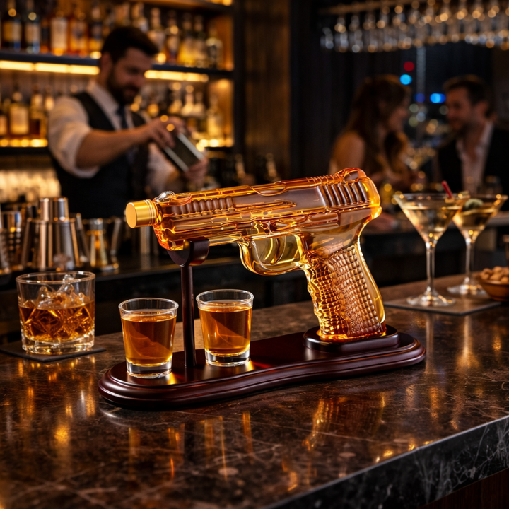 Conjunto Whisky Pistola com Copos