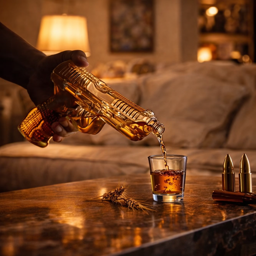 Conjunto Whisky Pistola com Copos