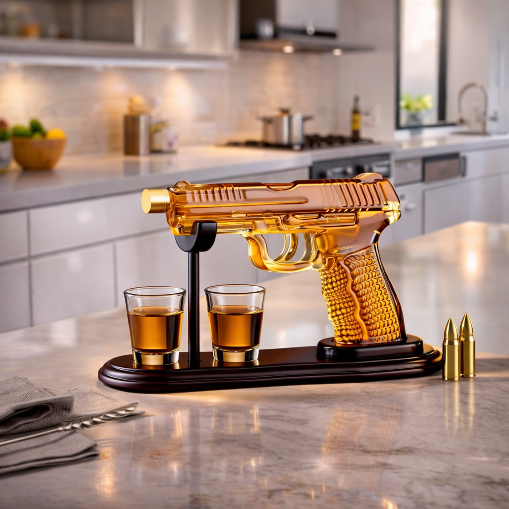 Conjunto Whisky Pistola com Copos